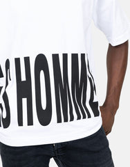 Les Hommes Mens Macro Logo T-Shirt In White