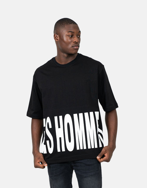 Les Hommes Mens Macro Logo T-Shirt In Black