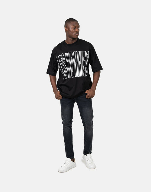 Les Hommes Mens Overoutline T-Shirt In Black