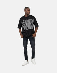 Les Hommes Mens Overoutline T-Shirt In Black