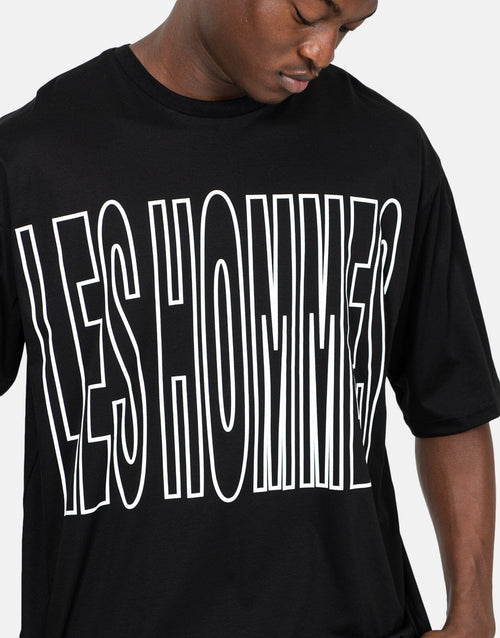 Les Hommes Mens Overoutline T-Shirt In Black