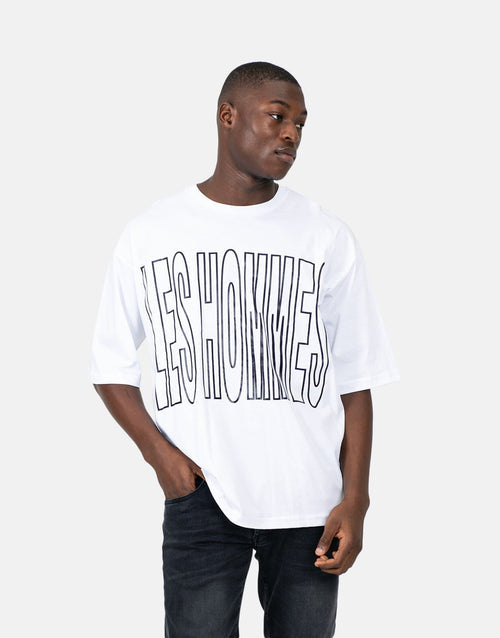Les Hommes Mens Overoutline T-Shirt In White