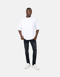 Les Hommes Mens Overlogo Back T-Shirt In White