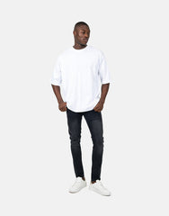 Les Hommes Mens Overlogo Back T-Shirt In White