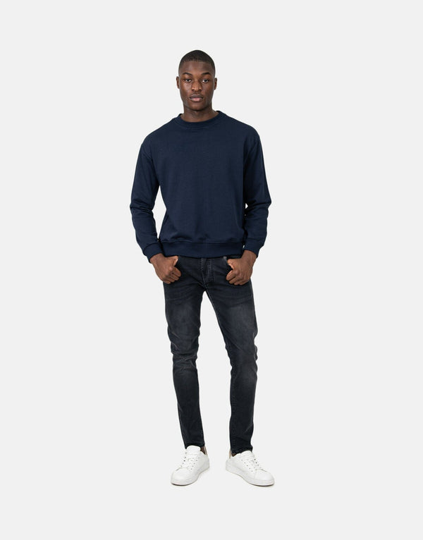 Les Hommes Mens Back Font Sweatshirt In Blue