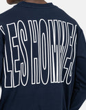 Les Hommes Mens Back Font Sweatshirt In Blue