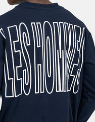 Les Hommes Mens Back Font Sweatshirt In Blue