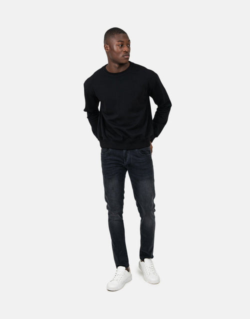 Les Hommes Mens Backprint Sweatshirt In Black