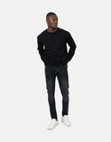 Les Hommes Mens Backprint Sweatshirt In Black