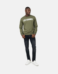 Les Hommes Mens Font Sweatshirt In Green