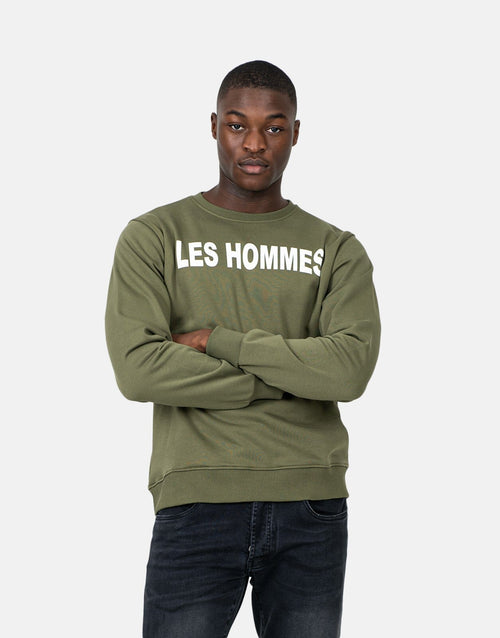Les Hommes Mens Font Sweatshirt In Green