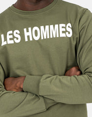 Les Hommes Mens Font Sweatshirt In Green