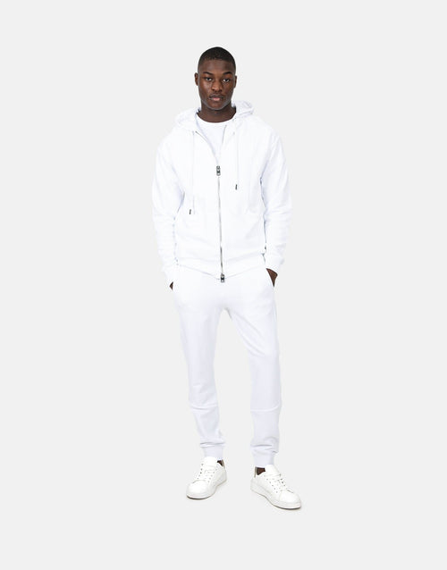 Les Hommes Mens Zip Sweatshirt In White