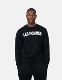 Les Hommes Mens Font Sweatshirt Black
