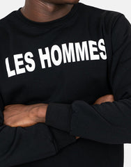 Les Hommes Mens Font Sweatshirt Black