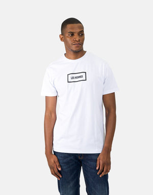 Les Hommes Mens Block Print T-Shirt In White