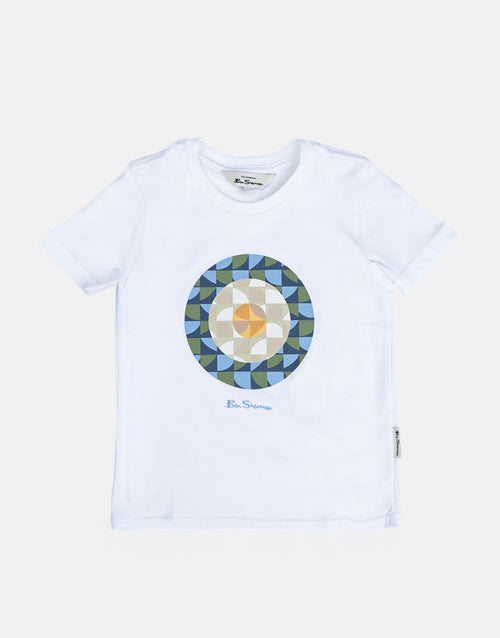 Ben Sherman Boys Geo Target T-Shirt In White