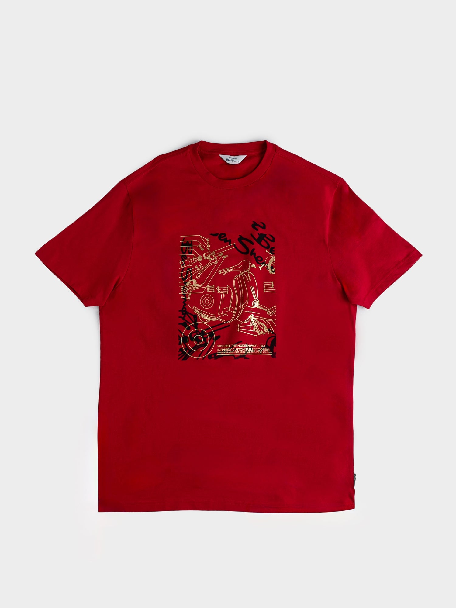 Ben Sherman W78234 Expolded Scooter Foil Print Tee Red