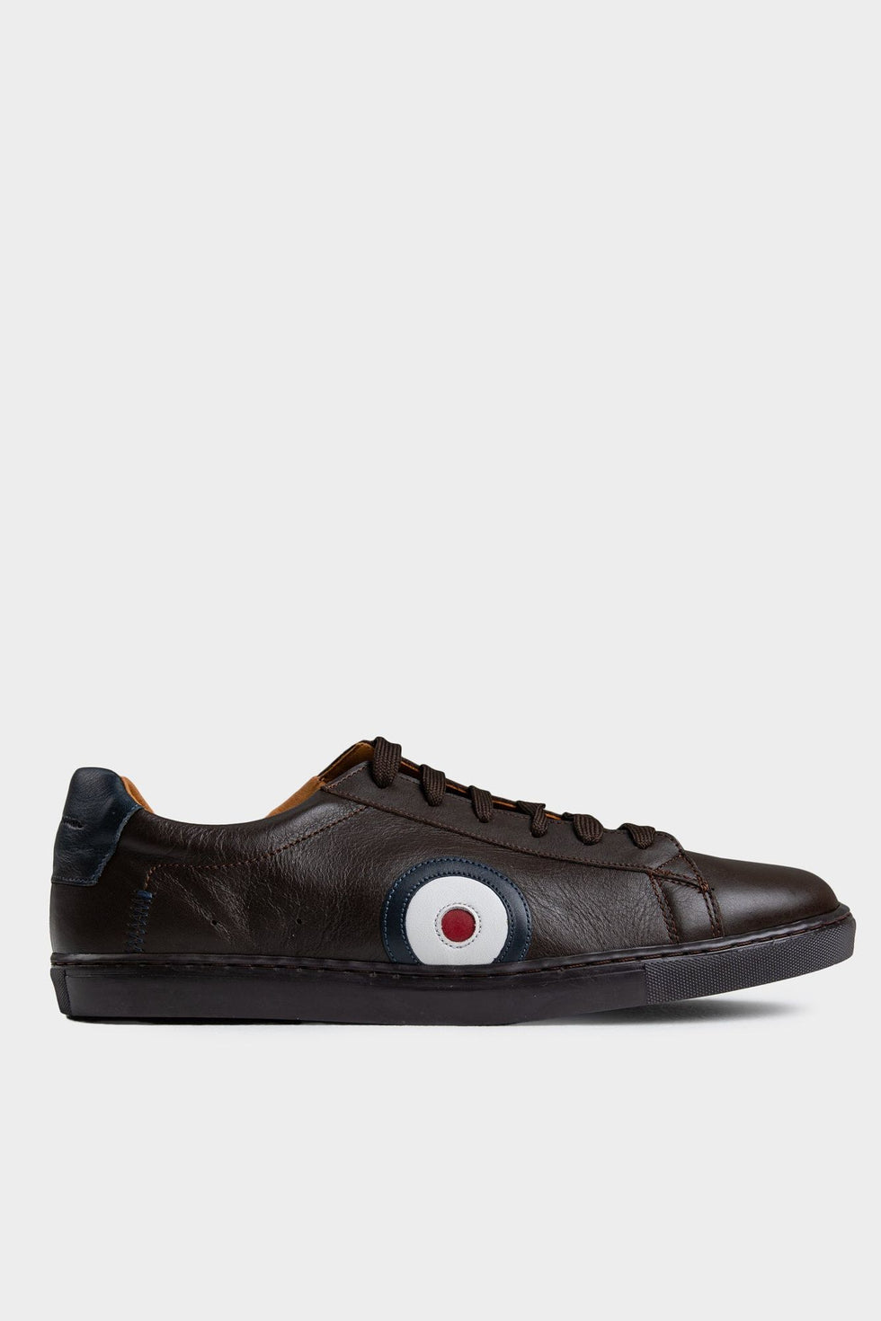 Ben Sherman Mens Target Leather Sneakers In Brown
