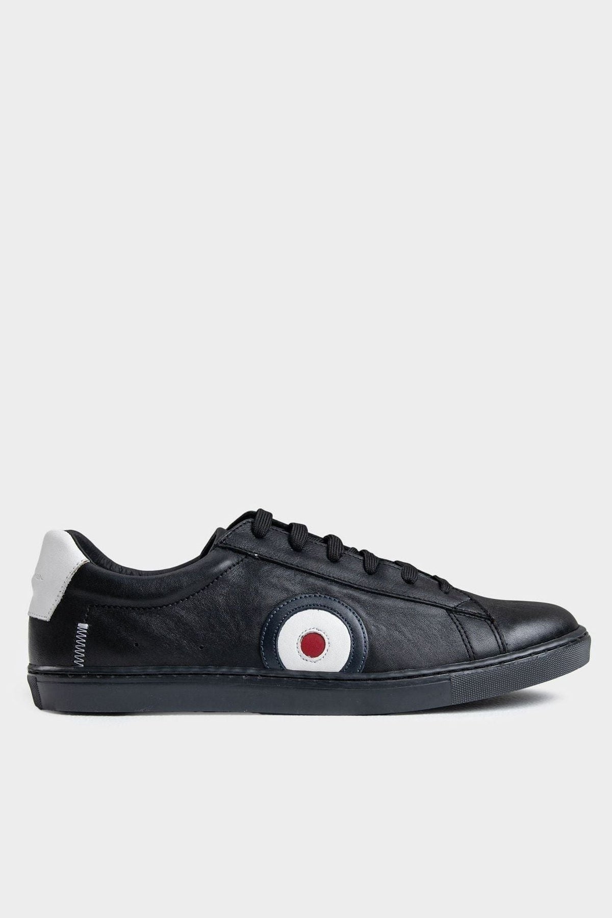 Ben Sherman Mens Target Leather Sneakers In Black