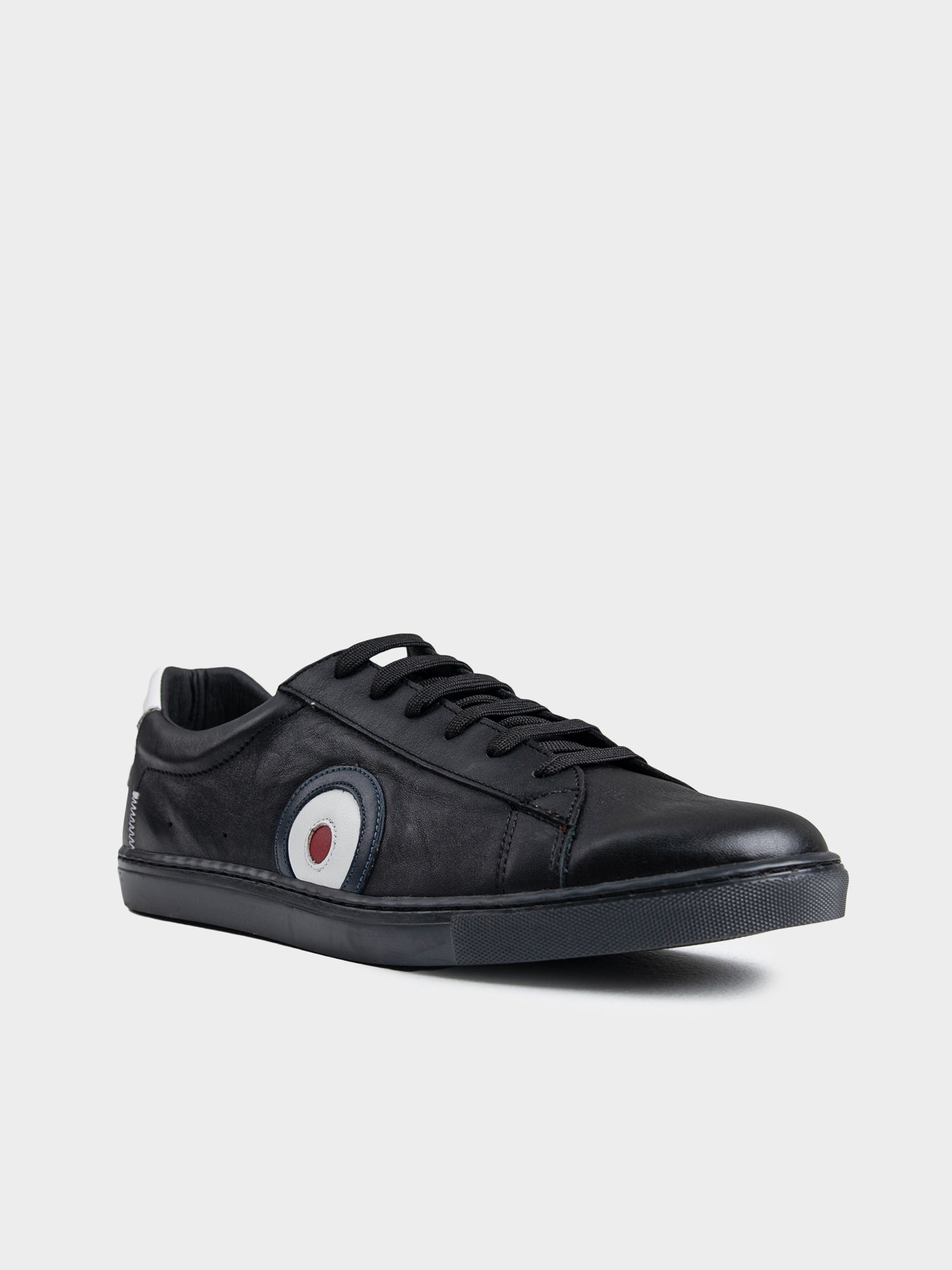 Ben Sherman Mens Target Leather Sneakers In Black