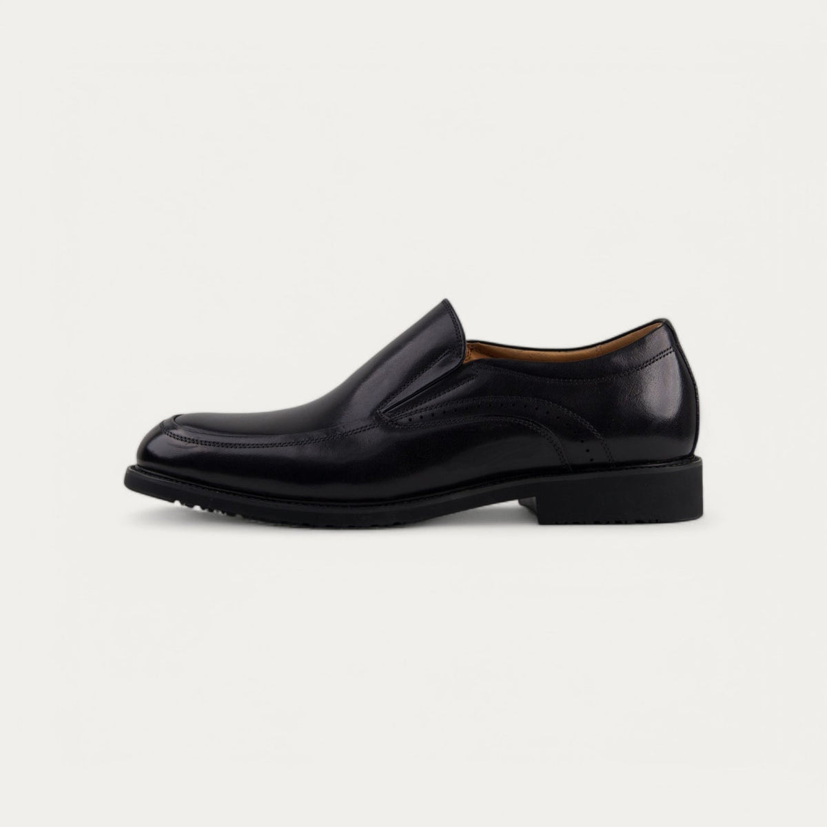 La-Manne Mens Leather Shoes In Black