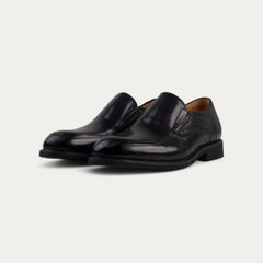 La-Manne Mens Leather Shoes In Black