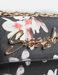 Sissyboy Bg414 Floral Crossbody Black/Beige