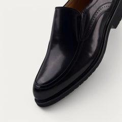 La-Manne Mens Leather Shoes In Black