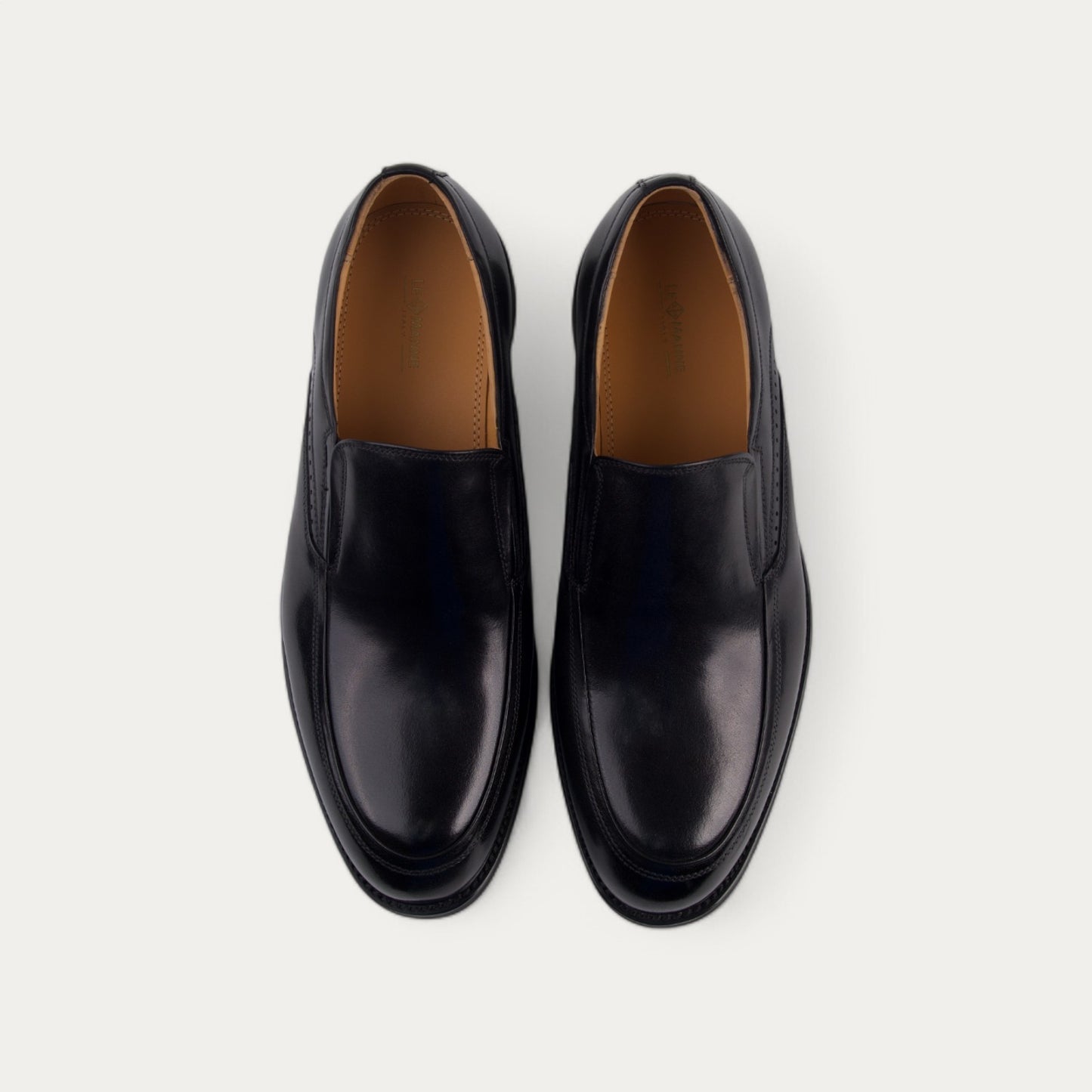 La-Manne Mens Leather Shoes In Black