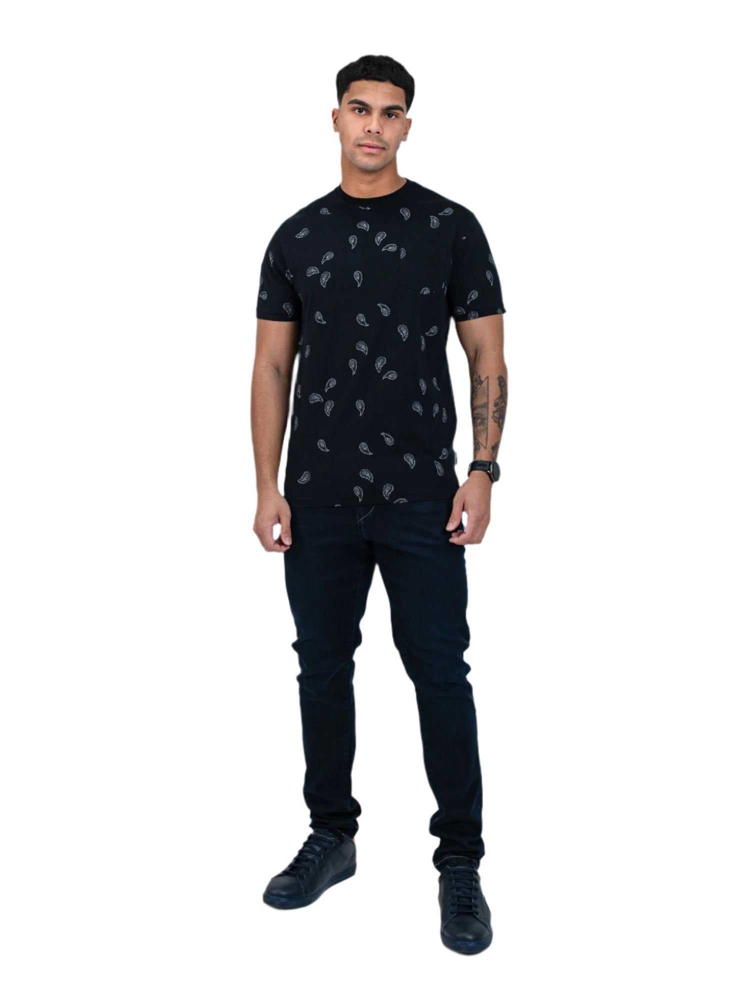 Ben Sherman W23995 Paisley Pkt Tee Black