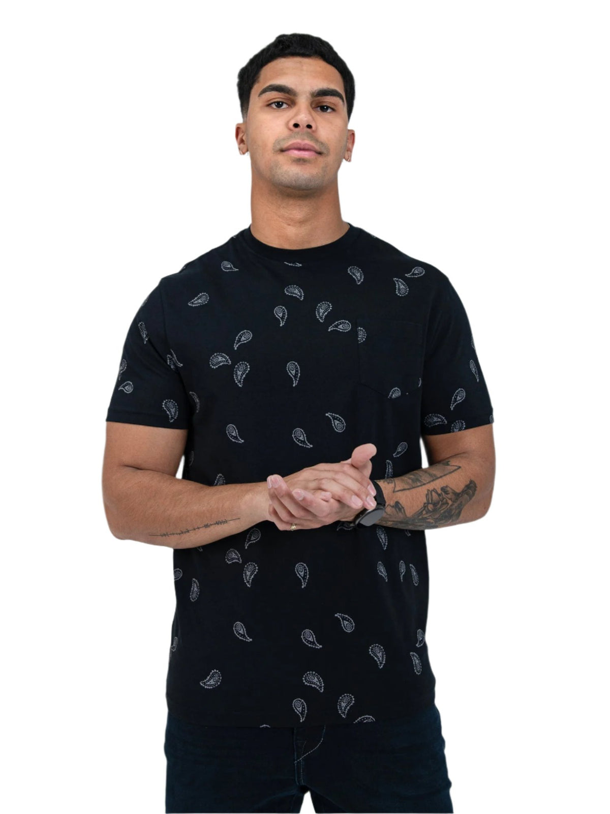 Ben Sherman W23995 Paisley Pkt Tee Black