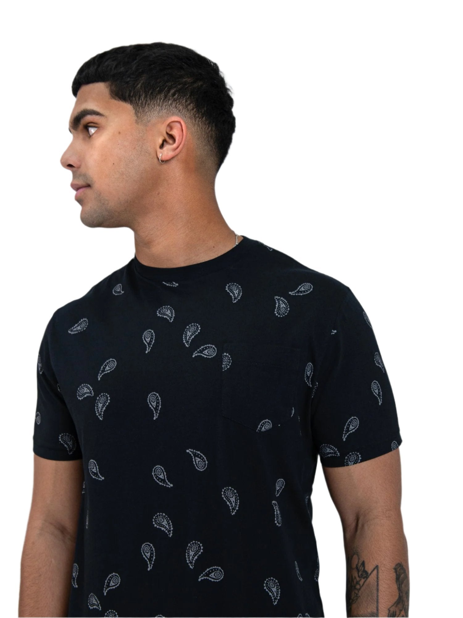 Ben Sherman W23995 Paisley Pkt Tee Black