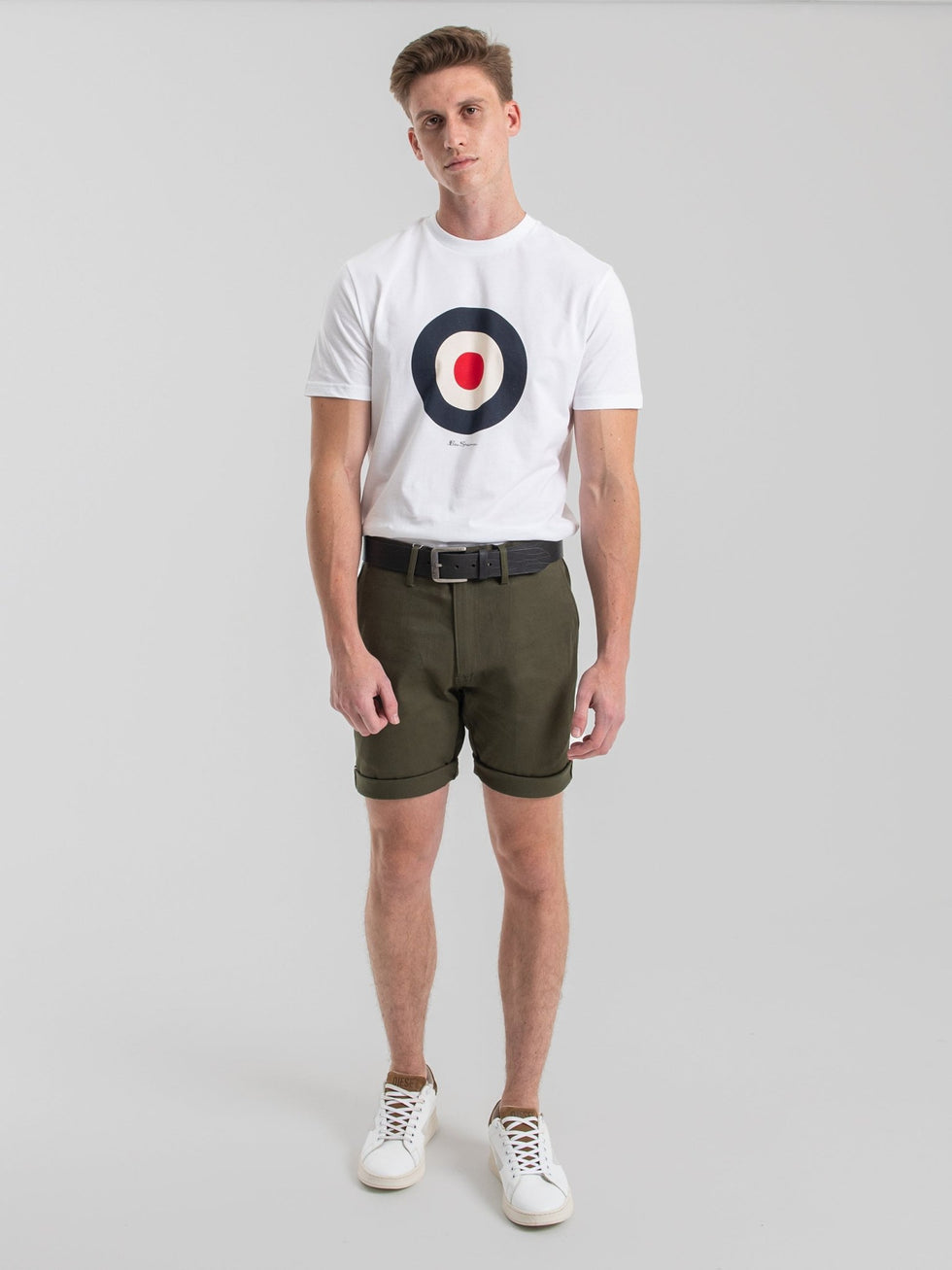 Ben Sherman Mens Straight Fit Chino Shorts In Olive