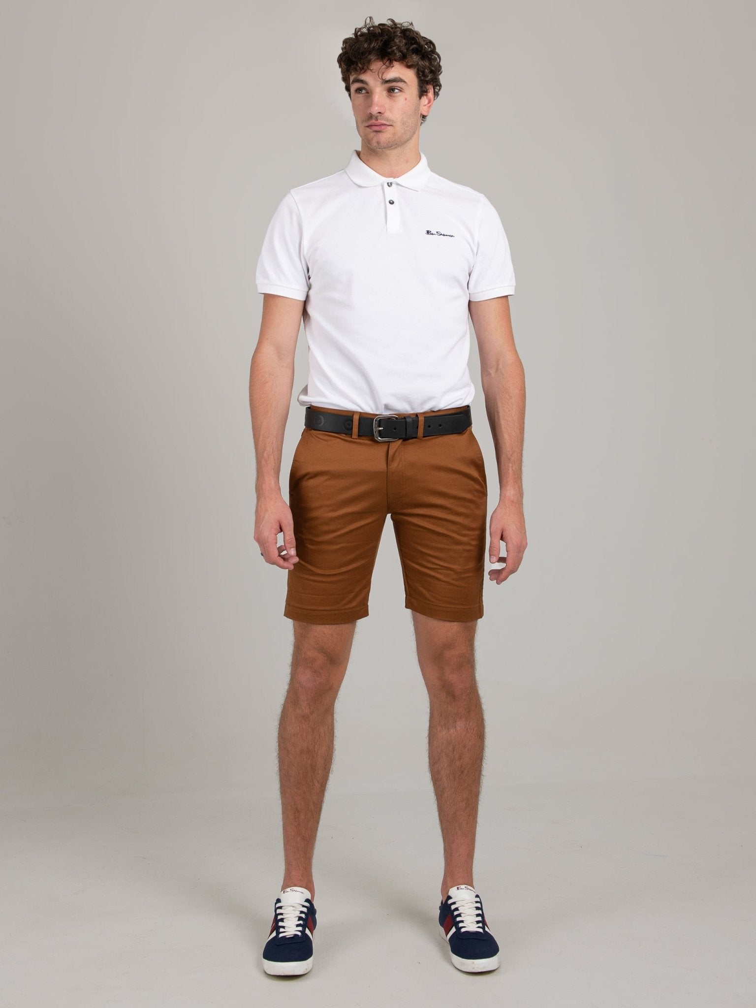Ben Sherman Mens Straight Fut Chino Shorts In Walnut