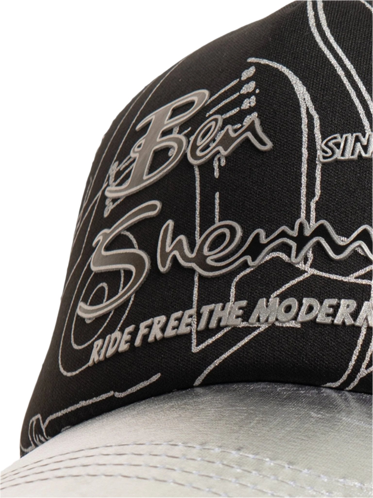 Ben Sherman Bshead049 Exploded Scooter Foil Trucker Black & Grey