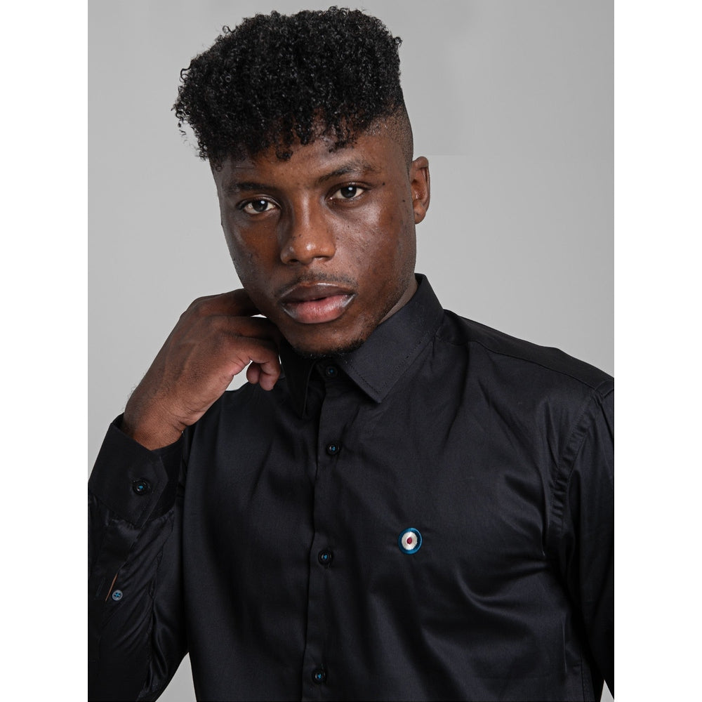 Ben Sherman Mens Long Sleeves Target Shirt In Black