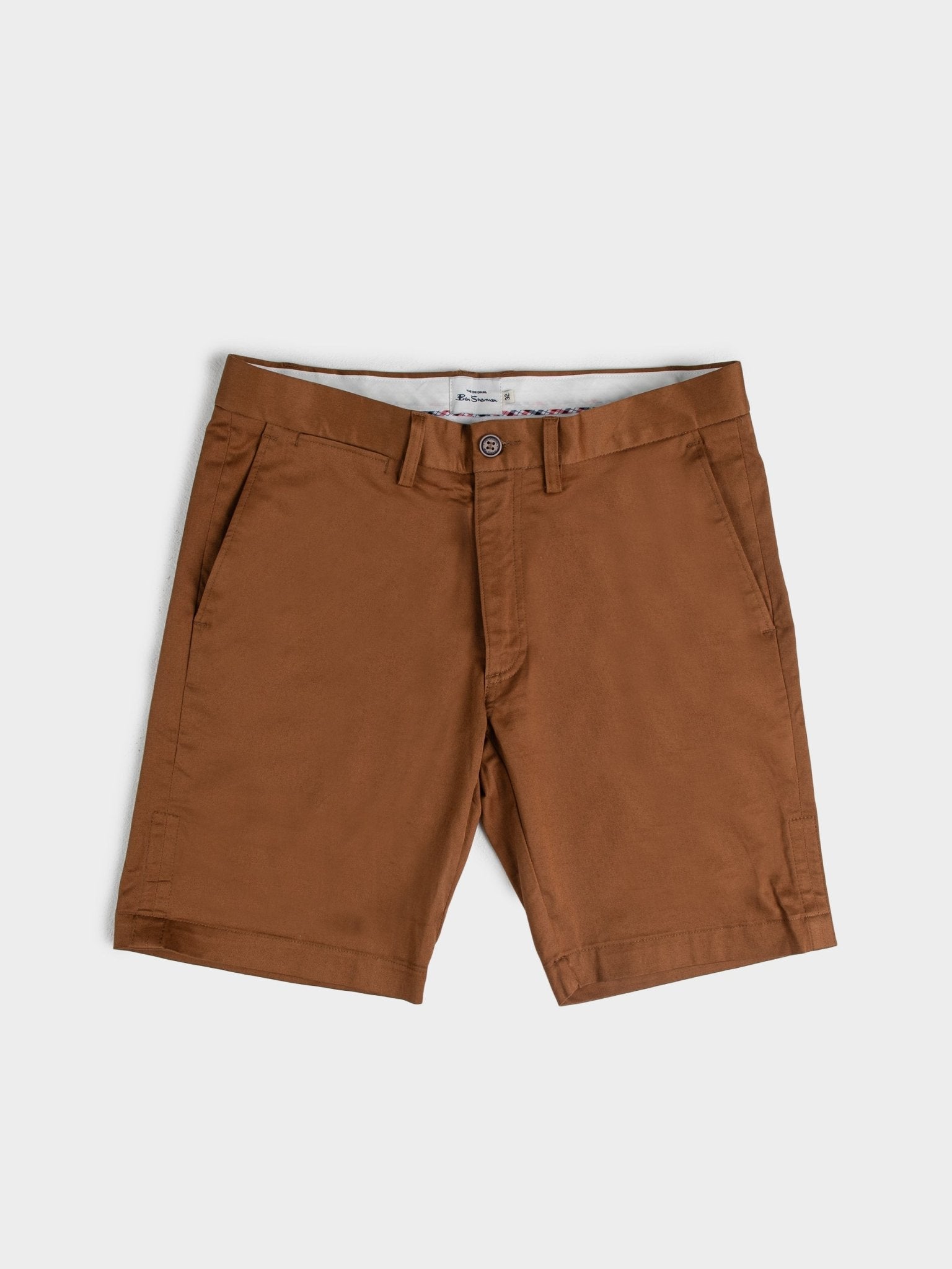 Ben Sherman Mens Straight Fut Chino Shorts In Walnut