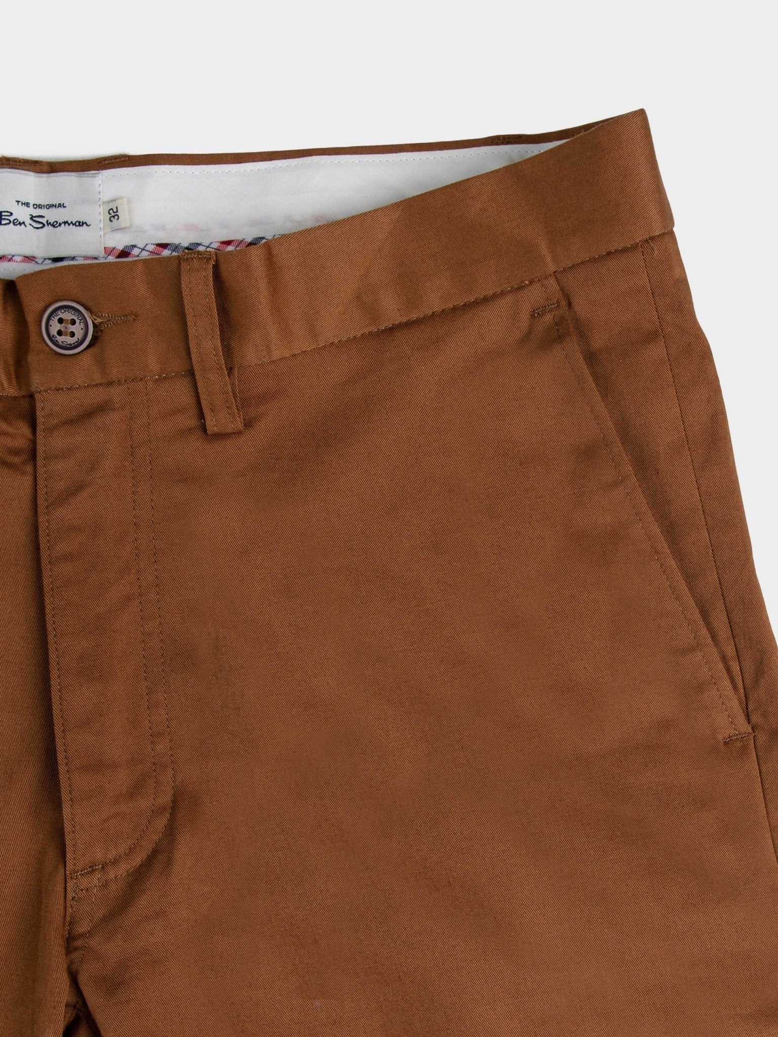 Ben Sherman Mens Straight Fut Chino Shorts In Walnut