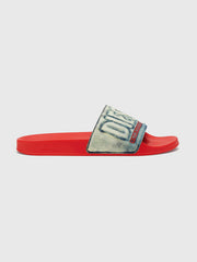 Diesel Mens Sa-Mayemi Denim And Red Slides