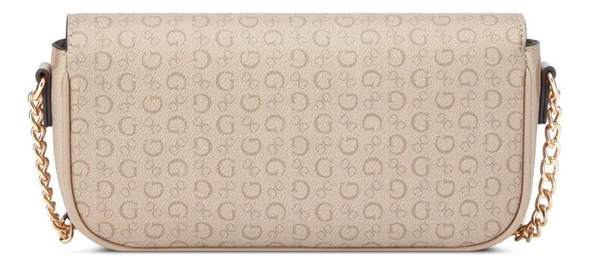 Guess Womens Daisee Flap Crossbody Bag In Taupe