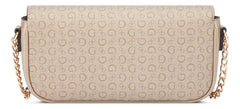 Guess Womens Daisee Flap Crossbody Bag In Taupe
