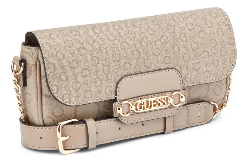 Guess Womens Daisee Flap Crossbody Bag In Taupe