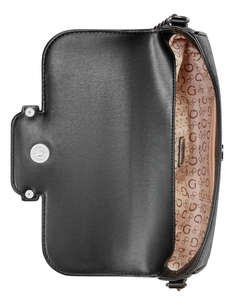 Guess Womens Daisee Flap Crossbody Bag In Charcoal