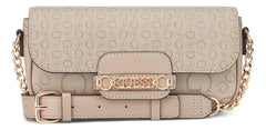 Guess Womens Daisee Flap Crossbody Bag In Taupe