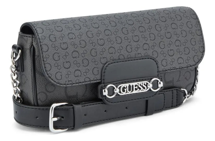Guess Womens Daisee Flap Crossbody Bag In Charcoal