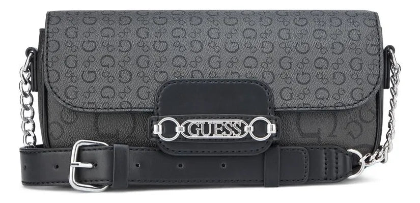 Guess Womens Daisee Flap Crossbody Bag In Charcoal