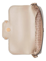 Guess Womens Daisee Flap Crossbody Bag In Taupe