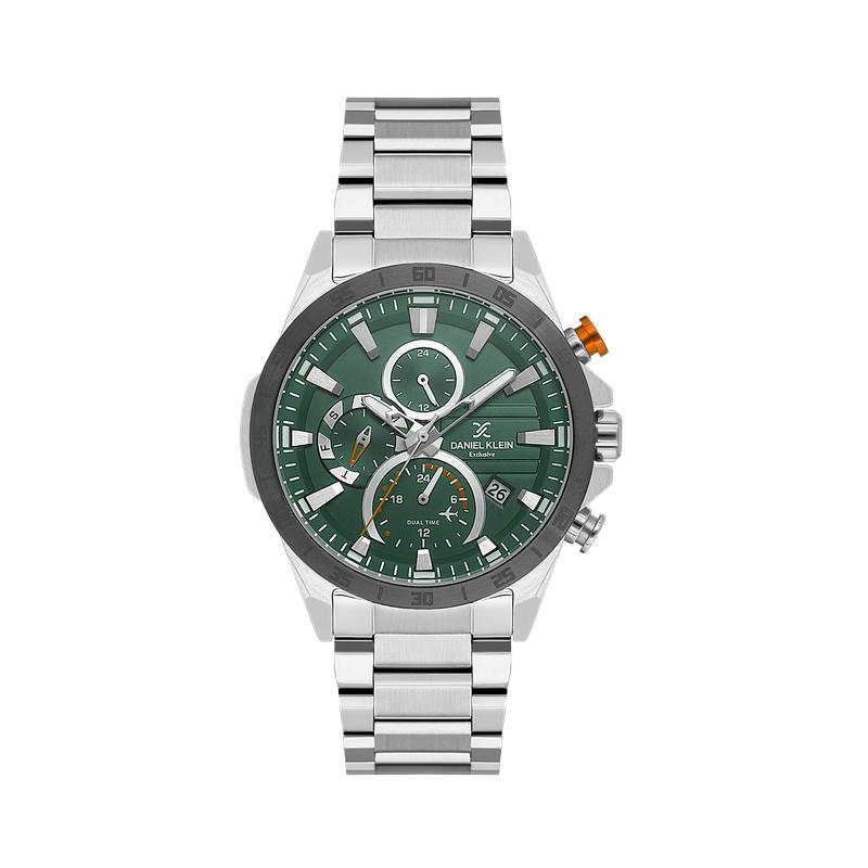 Daniel Klein Green Dial Black Top Ring Watch For Men