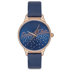 Daniel Klein Ladies Blue Leather Watch